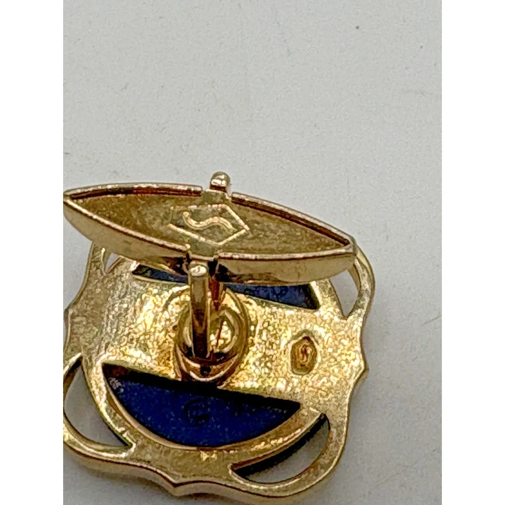 Wedgwood Cuff links Viking Ship Blue Jasperware Stratton England Vintage Signed